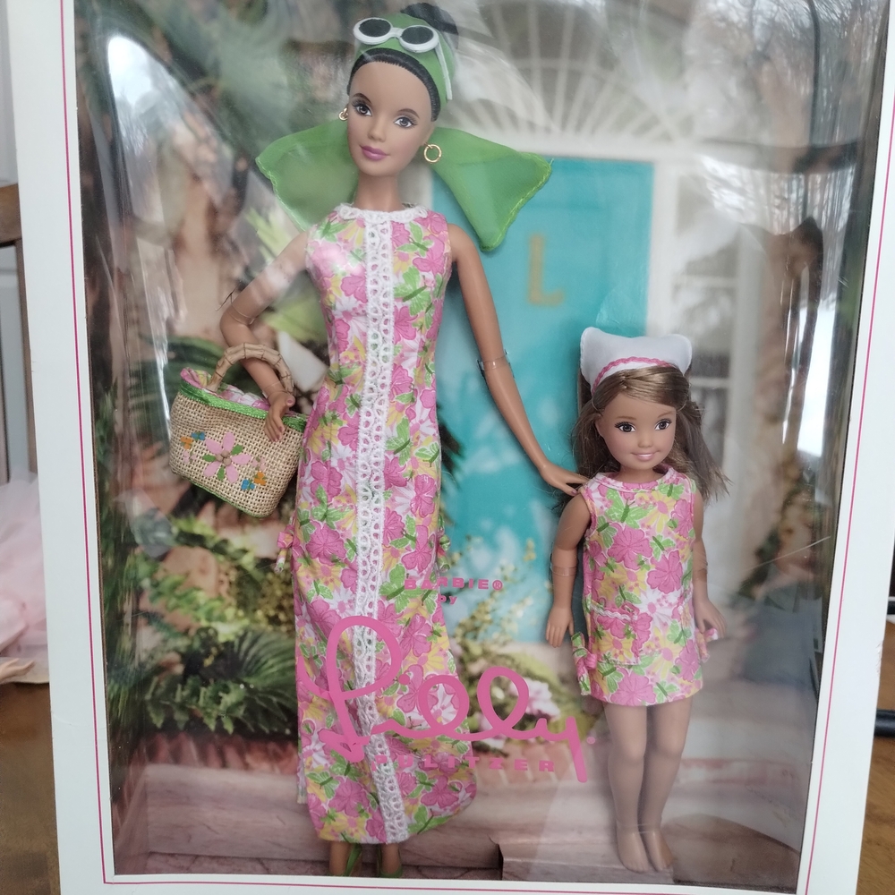 Lilly Pulitzer Pink and Green Floral Kids Dress Set